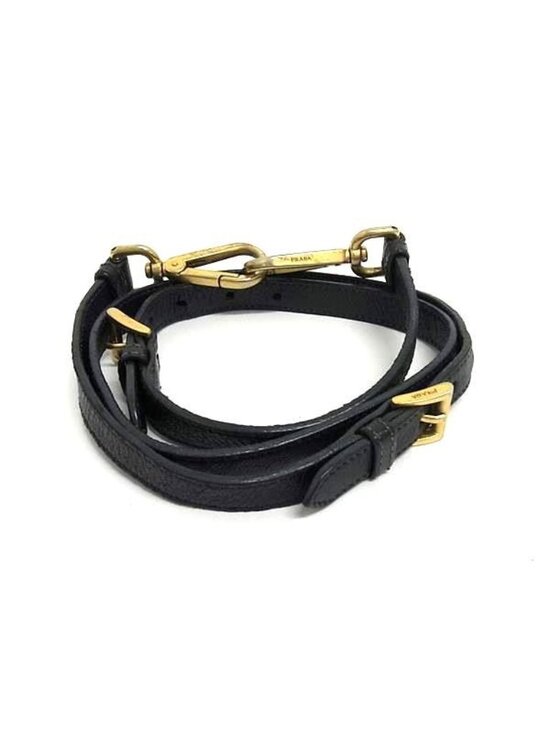 Prada Leather Bag Shoulder Strap Belt Crossbody Black